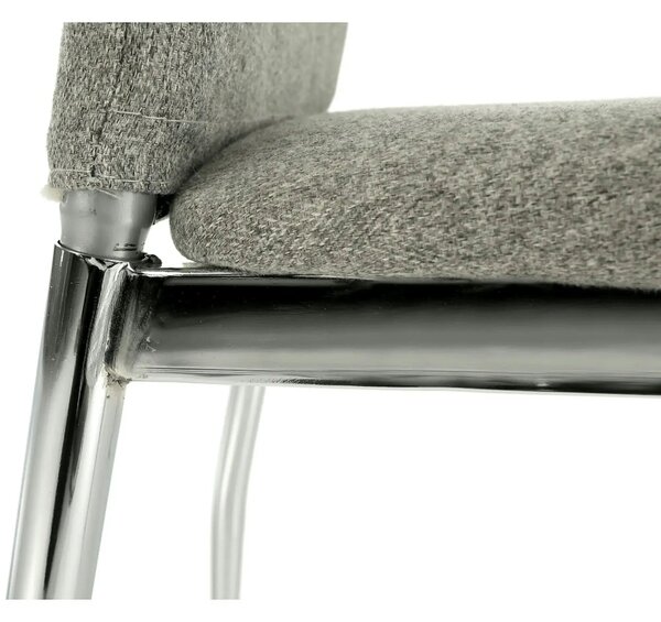 Scaun bucatarie OLIVA NEW, bej/crom, textil/metal, 42x52x97 cm