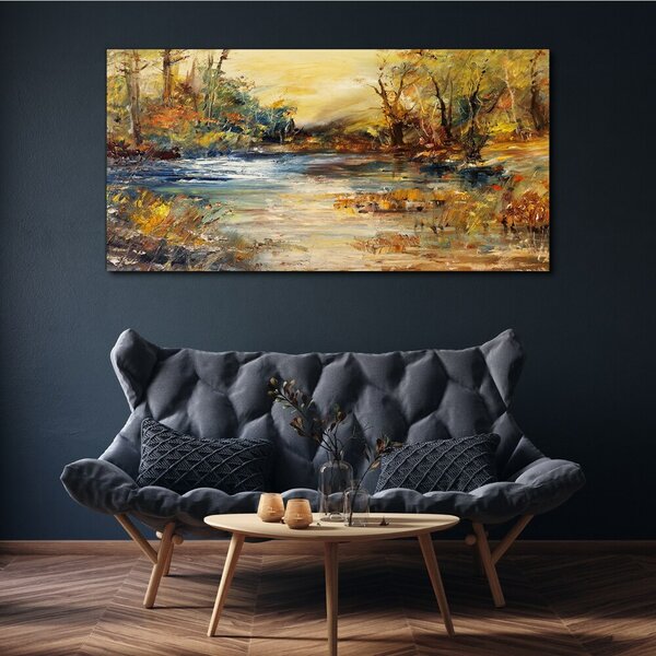Tablou canvas Lac de pădure abstract