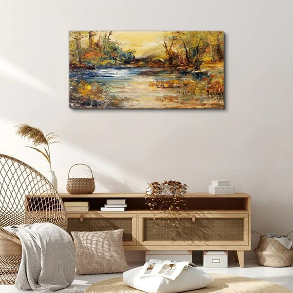 Tablou canvas Lac de pădure abstract