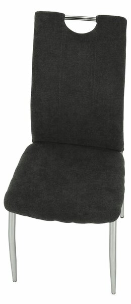 Scaun OLIVA NEW, gri maroniu/crom, textil/metal, 42x52x97 cm