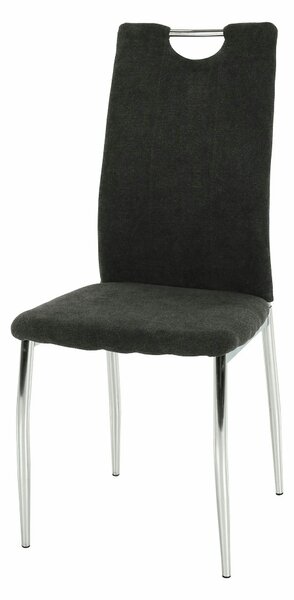 Scaun OLIVA NEW, gri maroniu/crom, textil/metal, 42x52x97 cm