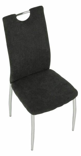 Scaun OLIVA NEW, gri maroniu/crom, textil/metal, 42x52x97 cm