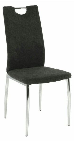 Scaun OLIVA NEW, gri maroniu/crom, textil/metal, 42x52x97 cm