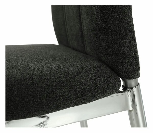 Scaun OLIVA NEW, gri maroniu/crom, textil/metal, 42x52x97 cm