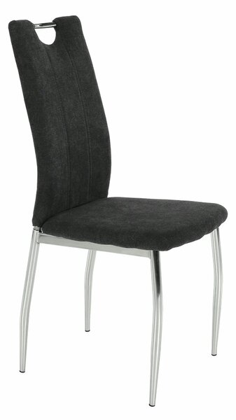 Scaun OLIVA NEW, gri maroniu/crom, textil/metal, 42x52x97 cm