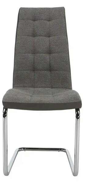 Scaun SALOMA NEW, gri, stofa clasica/pielele ecologica/metal, 42x56.5x