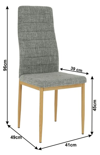 Scaun COLETA NOVA, gri deschis/fag, textil/metal, 41x49x96 cm