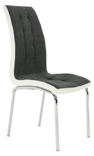 Scaun bucatarie GERDA NEW, gri inchis/alb, piele ecologica/metal, 42x5