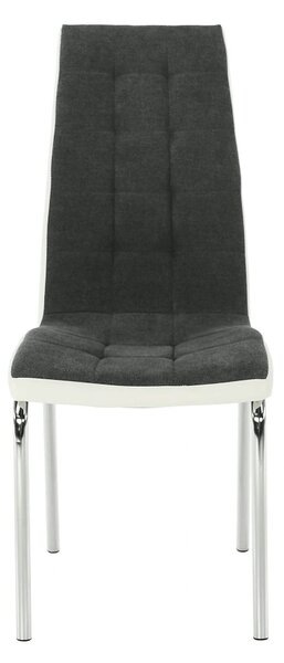 Scaun bucatarie GERDA NEW, gri inchis/alb, piele ecologica/metal, 42x5