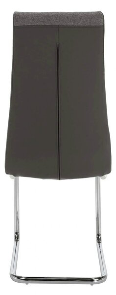 Scaun SALOMA NEW, gri, stofa clasica/pielele ecologica/metal, 42x56.5x
