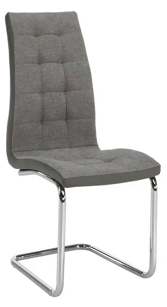 Scaun SALOMA NEW, gri, stofa clasica/pielele ecologica/metal, 42x56.5x