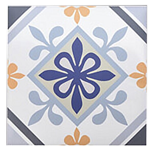 Autocolant decorativ Ethnicities, 30x30 cm, 8 piese, polipropilena, albastru/galben