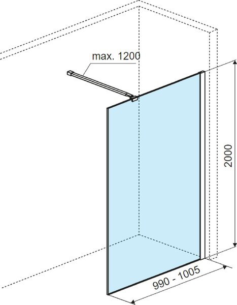 Excellent Vidoq perete cabină de duș walk-in 100 cm cupru periat/sticla transparentă KAEX.1506.1000.LP.CB