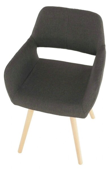 Scaun GODRIC, maro inchis, stofa clasica/lemn, 56x57x78 cm
