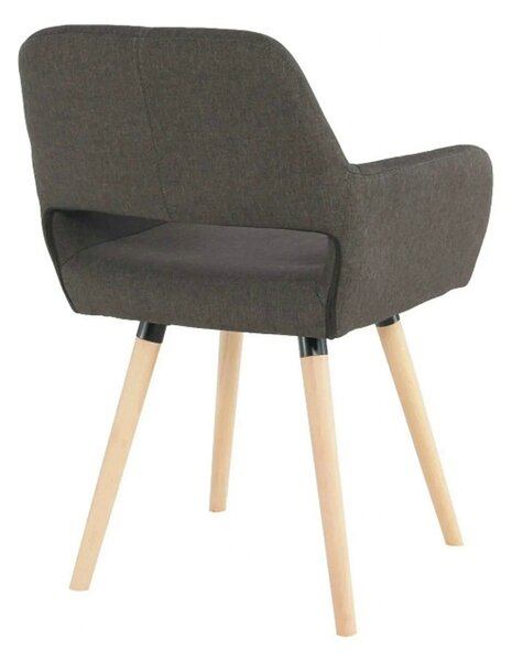Scaun GODRIC, maro inchis, stofa clasica/lemn, 56x57x78 cm