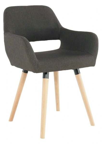 Scaun GODRIC, maro inchis, stofa clasica/lemn, 56x57x78 cm