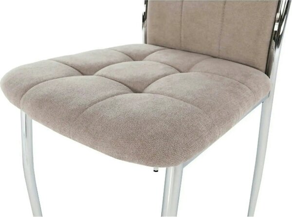 Scaun ADORA NEW, bej, stofa clasica/metal, 42x51x99 cm