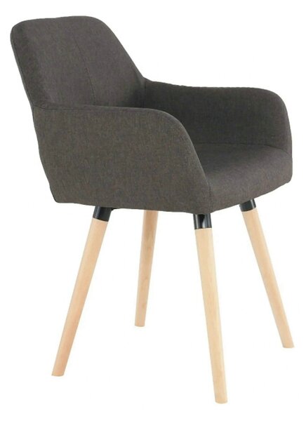 Scaun GODRIC, maro inchis, stofa clasica/lemn, 56x57x78 cm