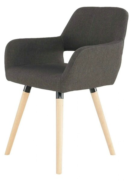 Scaun GODRIC, maro inchis, stofa clasica/lemn, 56x57x78 cm