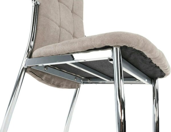 Scaun ADORA NEW, bej, stofa clasica/metal, 42x51x99 cm