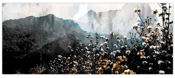 Tablou - Ilustrație de flori sălbatice (120x50 cm)