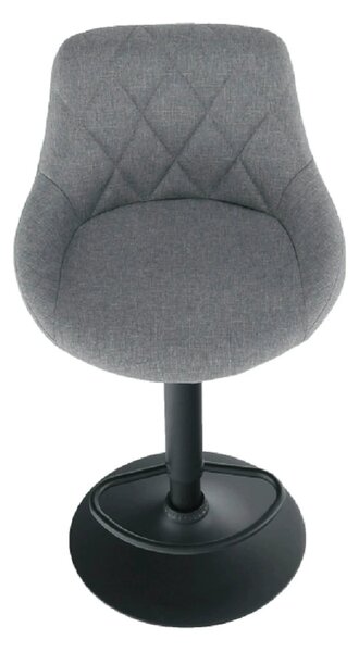 Scaun bar TERKAN, gri/negru, stofa clasica/otel, 48x51x84/105 cm