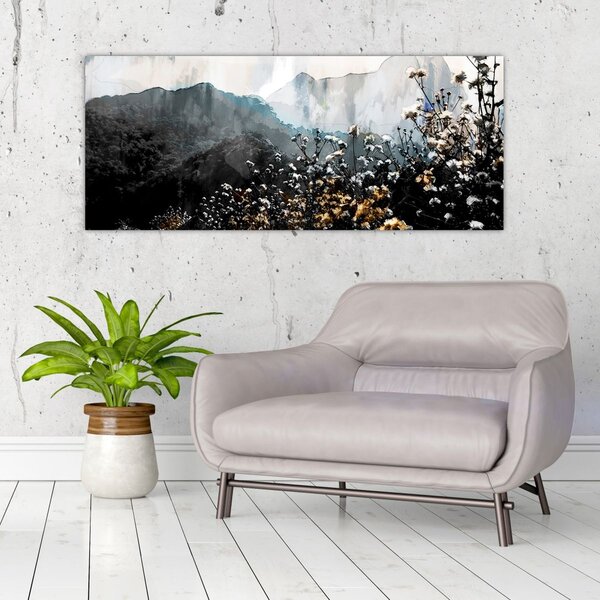 Tablou - Ilustrație de flori sălbatice (120x50 cm)