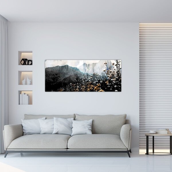 Tablou - Ilustrație de flori sălbatice (120x50 cm)
