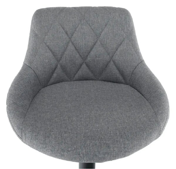 Scaun bar TERKAN, gri/negru, stofa clasica/otel, 48x51x84/105 cm