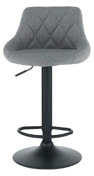 Scaun bar TERKAN, gri/negru, stofa clasica/otel, 48x51x84/105 cm