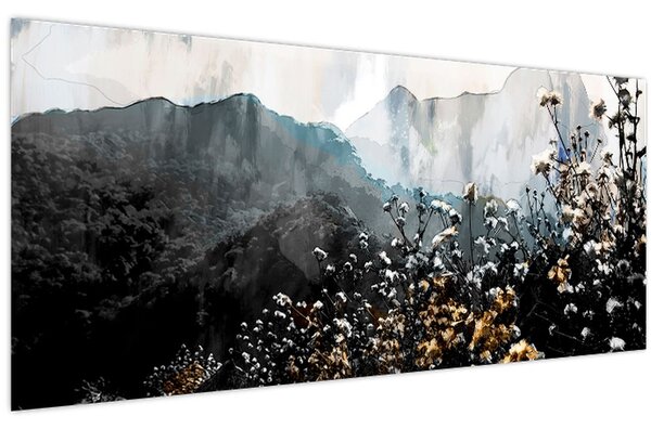 Tablou - Ilustrație de flori sălbatice (120x50 cm)