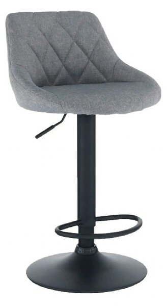Scaun bar TERKAN, gri/negru, stofa clasica/otel, 48x51x84/105 cm