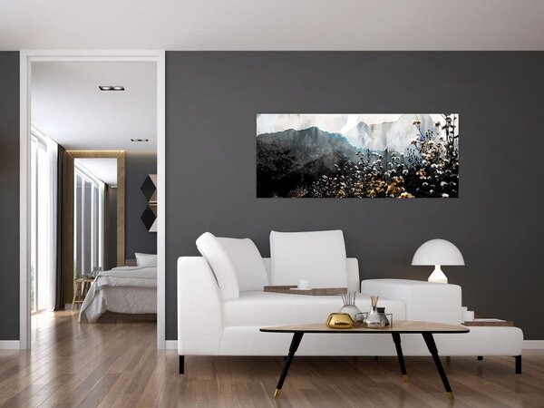 Tablou - Ilustrație de flori sălbatice (120x50 cm)