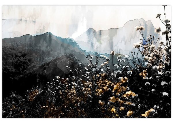 Tablou - Ilustrație de flori sălbatice (90x60 cm)