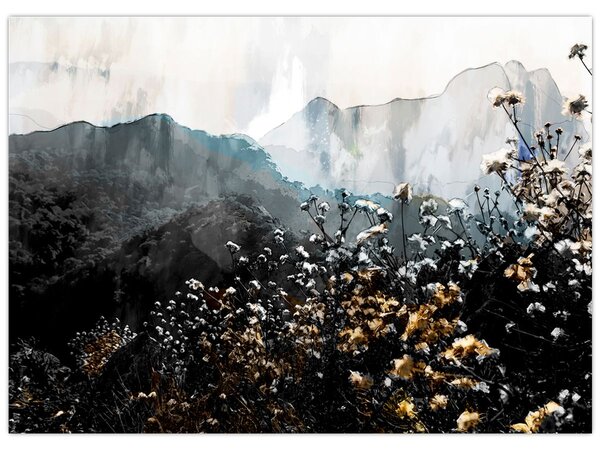 Tablou - Ilustrație de flori sălbatice (70x50 cm)