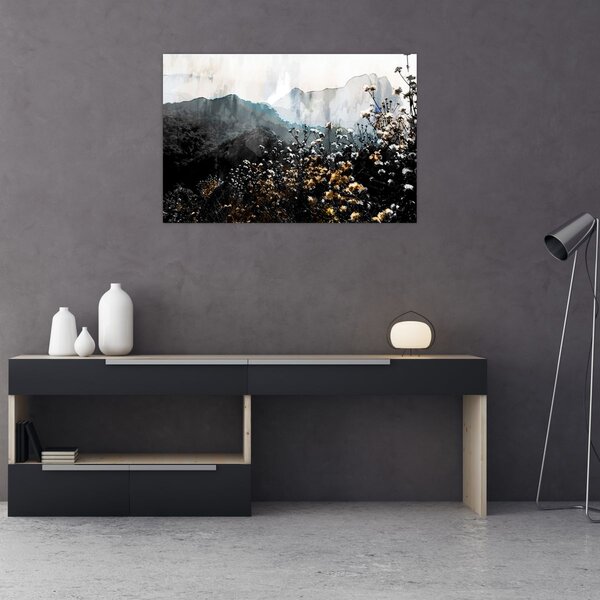 Tablou - Ilustrație de flori sălbatice (90x60 cm)