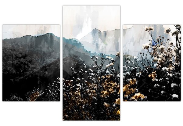 Tablou - Ilustrație de flori sălbatice (90x60 cm)
