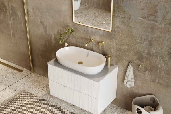 Actima Jima lavoar 71x41 cm ovale de blat alb luciu CEAC.2001.710.WH