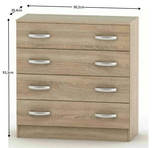 Comoda BETTY 2, stejar sonoma, PAL laminat, 150x39x93 cm