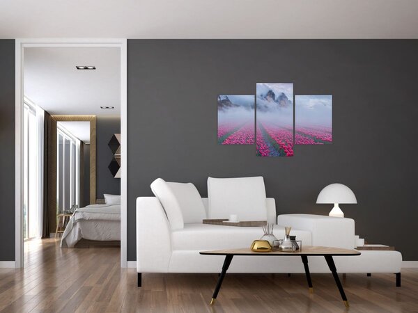 Tablou - Peisaj cu câmpuri de lalele (90x60 cm)