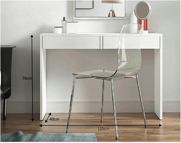 Masa de toaleta/masa birou VIOLET, alb, DTD laminat, 115x40x78 cm