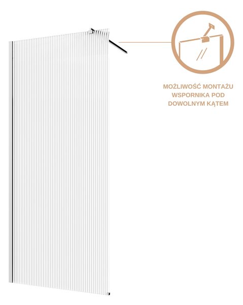 Invena perete cabină de duș walk-in 100 cm crom semi lucios/sticlă cu model AK-32-109