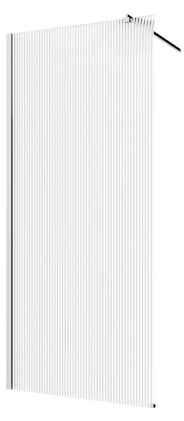 Invena perete cabină de duș walk-in 100 cm crom semi lucios/sticlă cu model AK-32-109