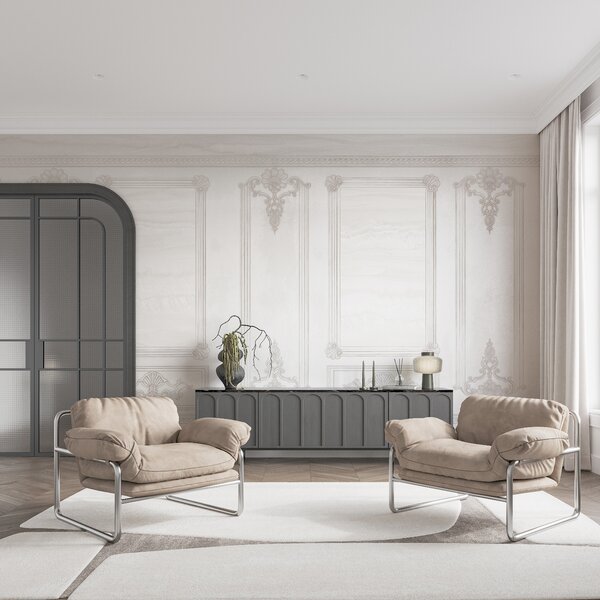 Fototapet Perete alb cu motive ornamentale, Fototapet designer, Fototapet populare, t00897 - Tapeko.ro