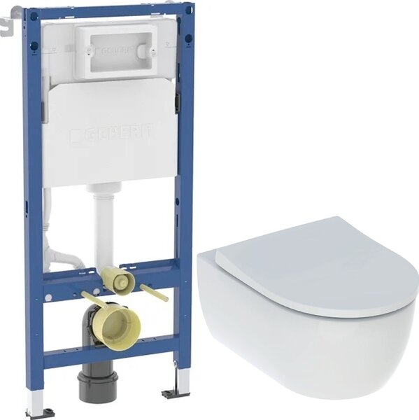 Set vas WC Geberit iCon 503.233.00.1, cadru încastrat Geberit Duofix 111.170.00.2