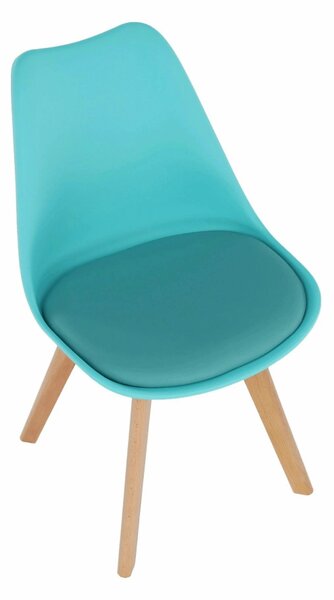 Scaun BALI NEW, mentol/fag, piele ecologica/plastic/lemn, 48x56x81 cm
