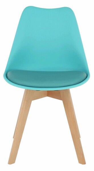 Scaun BALI NEW, mentol/fag, piele ecologica/plastic/lemn, 48x56x81 cm