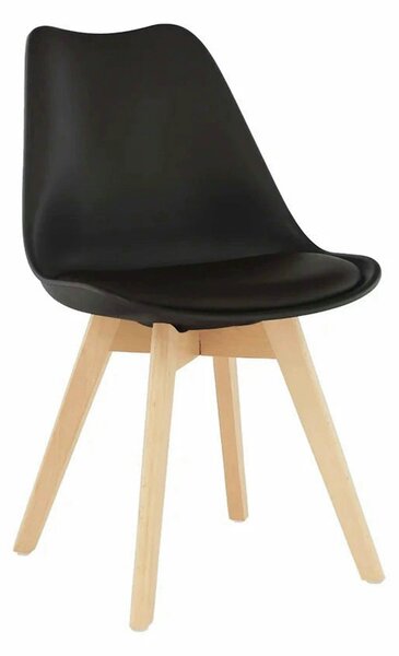 Scaun BALI 2 NEW, maro inchis/fag, piele ecologica/lemn, 48x56x80 cm