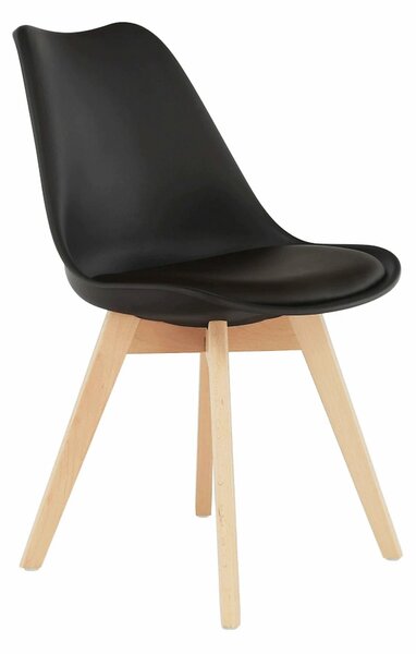 Scaun BALI 2 NEW, maro inchis/fag, piele ecologica/lemn, 48x56x80 cm