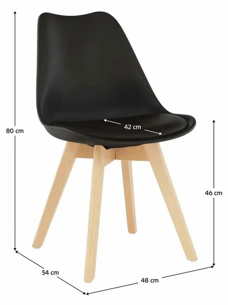 Scaun BALI 2 NEW, maro inchis/fag, piele ecologica/lemn, 48x56x80 cm